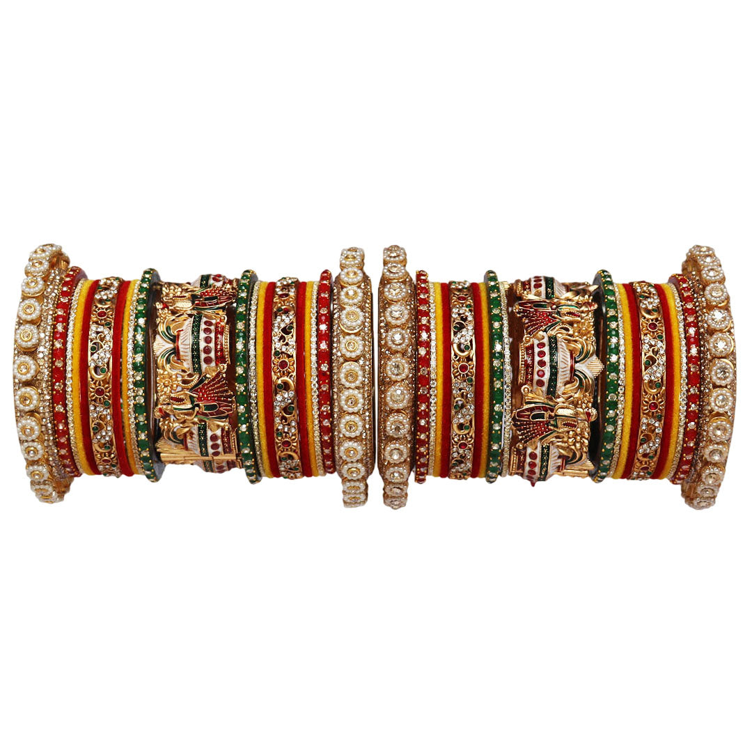 Bridal Chura Rajasthani Style with Dulha Dulhan Kada