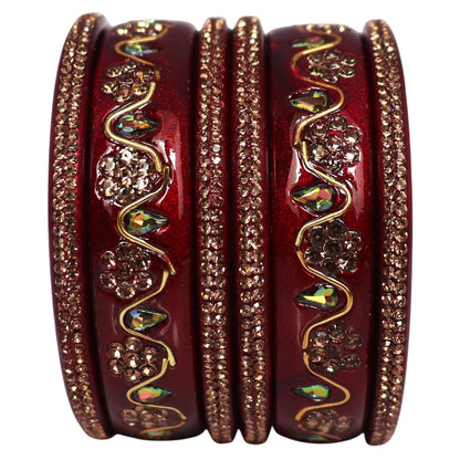 Handmade Traditional Short Lac Bangles Set With Latest Kundan Design