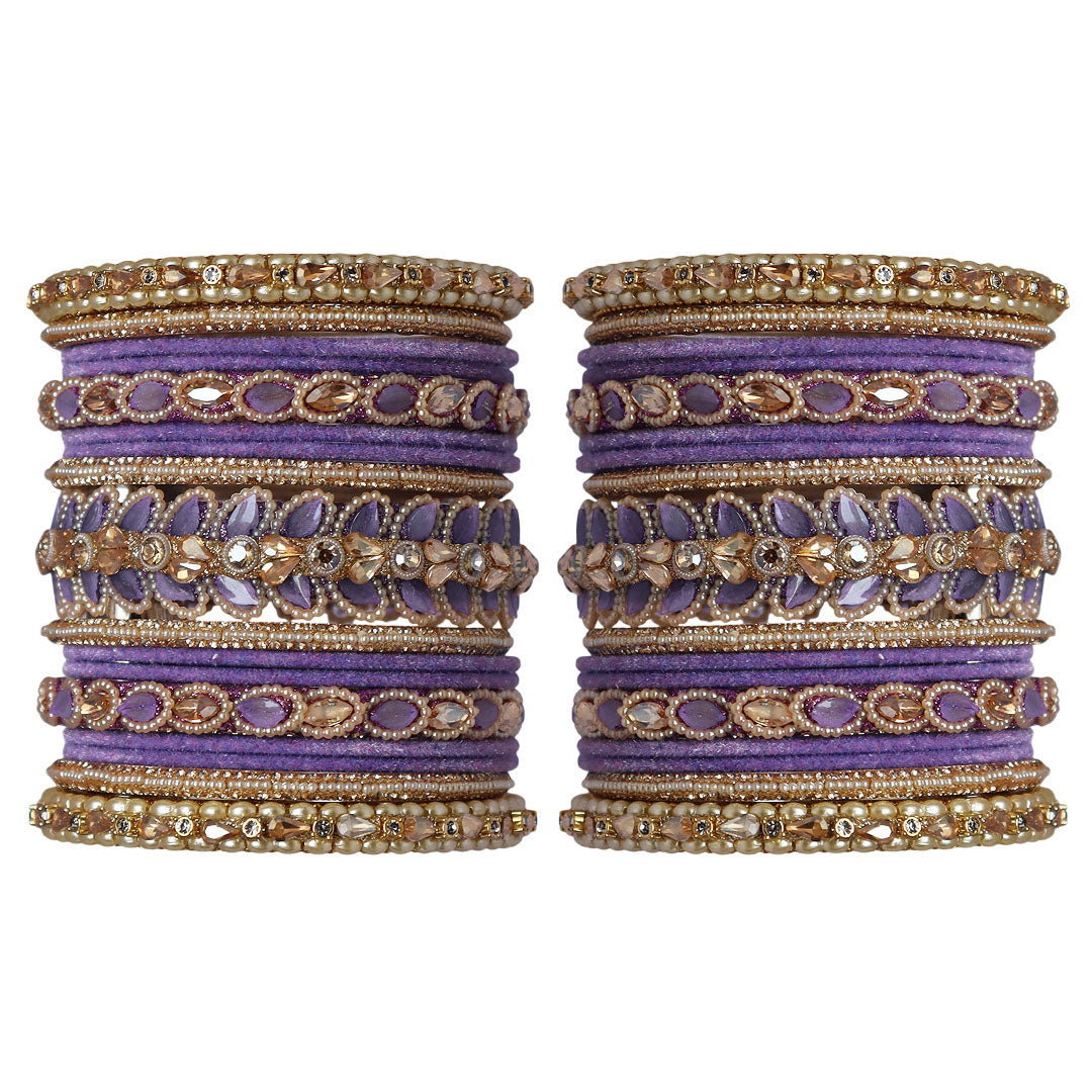 Indian Bridal Wedding Bangles Set – Kundan & Beads Work