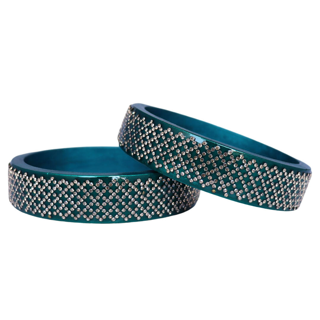 Jaipuri Lac Kada Bangles Set in Latest Rhinestones Design