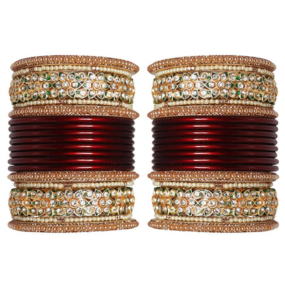 Festive Wear Lac Bangles Set With Latest Stones Flower Design