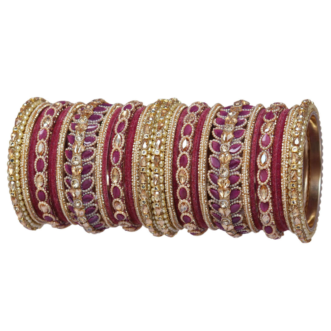 Indian Bridal Wedding Bangles Set – Kundan & Beads Work
