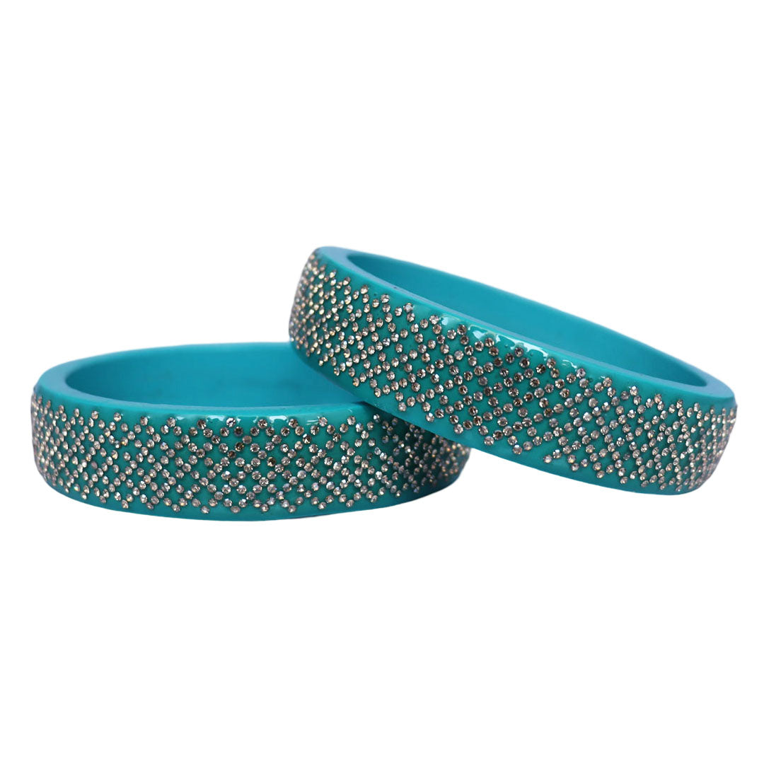 Jaipuri Lac Kada Bangles Set in Latest Rhinestones Design