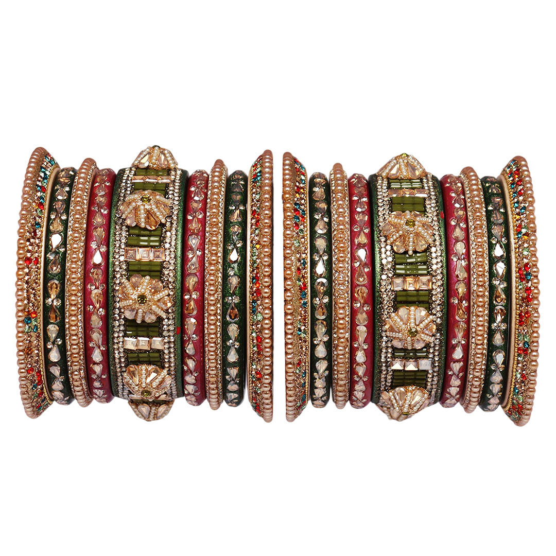 Rajasthani Lac Bangles Wedding Wear Kundan Designer Set