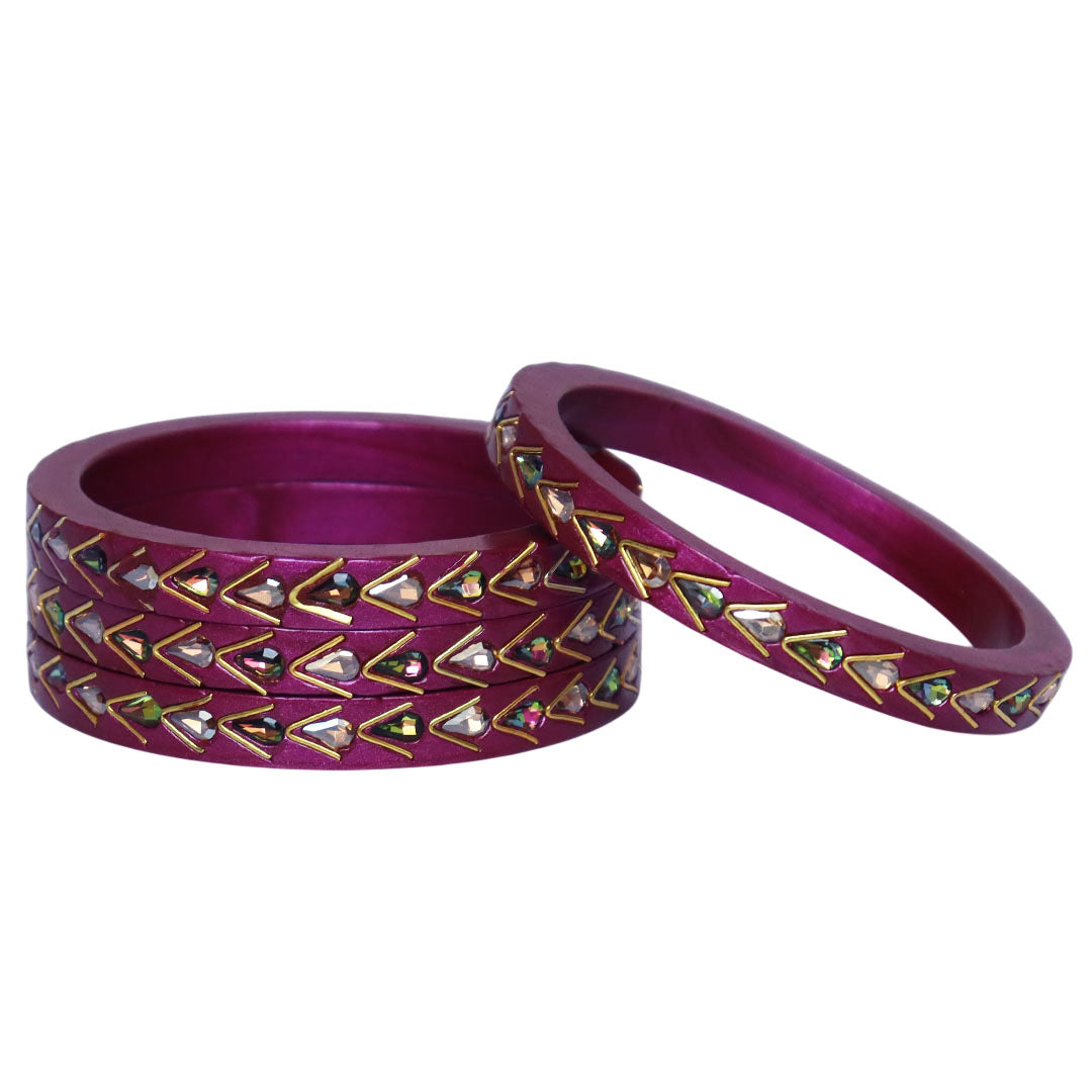 Trendy Lac Kada Bangles Set in Latest Kundan Design