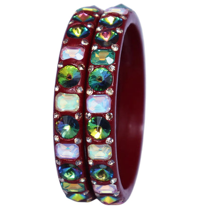 Premium Lac Bangles for Women with Colorful AD Stones | Traditional Indian Ethnic Bangles