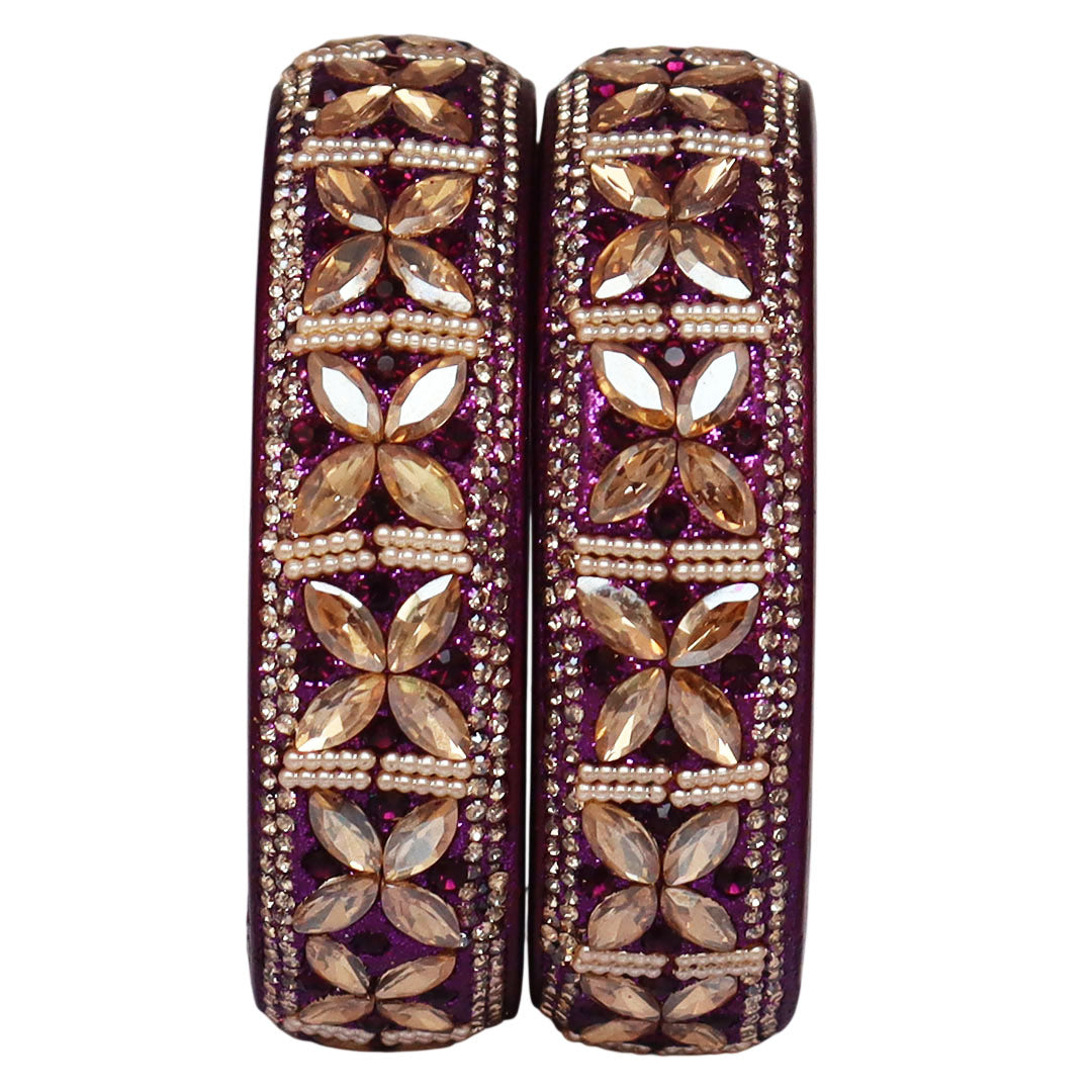 Jaipuri Handmade Lac Kada with Kundan Beads Craft