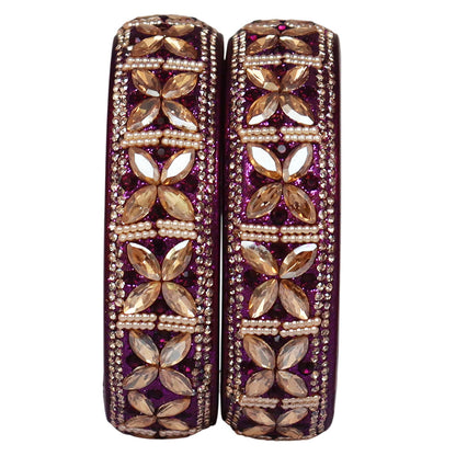 Jaipuri Handmade Lac Kada with Kundan Beads Craft