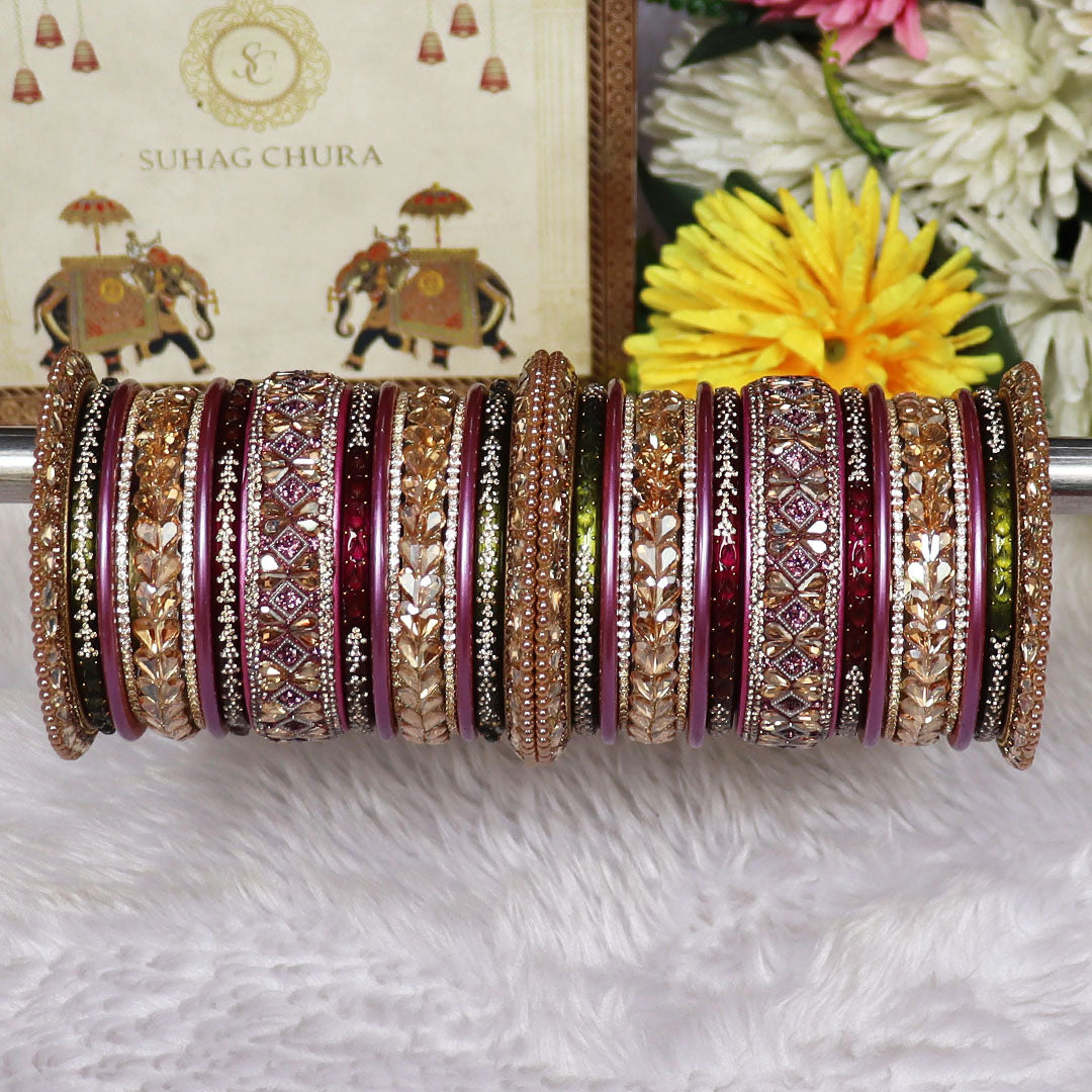 Premium Rajasthani Lac Bridal Chura Set With Latest Kundan Design