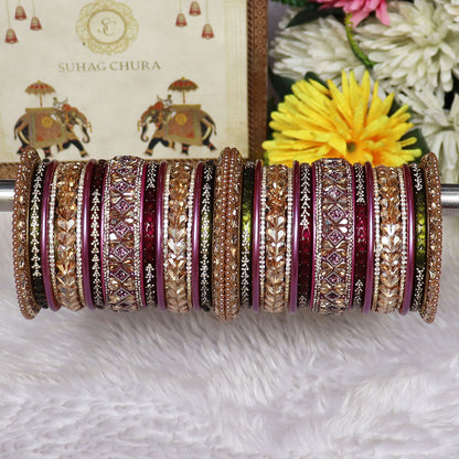 Premium Rajasthani Lac Bridal Chura Set With Latest Kundan Design