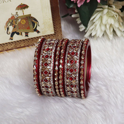 Fancy Short Lac Bangles For Women With Latest Kundan Design