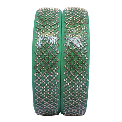Jaipuri Lac Kada Bangles Set in Latest Rhinestones Design