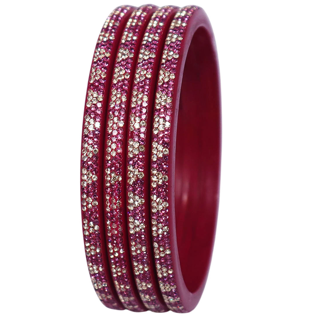 Traditional handmade Lac bangles with rhinestone work by TAJ BRIDAL STORE