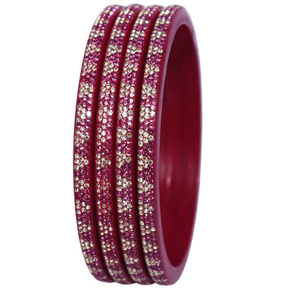 Traditional handmade Lac bangles with rhinestone work by TAJ BRIDAL STORE
