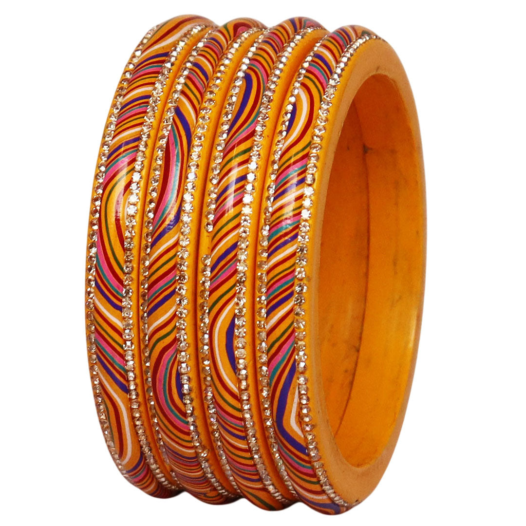 Designer Jaipuri Lac Kada with Multicolor Lahariya Artwork