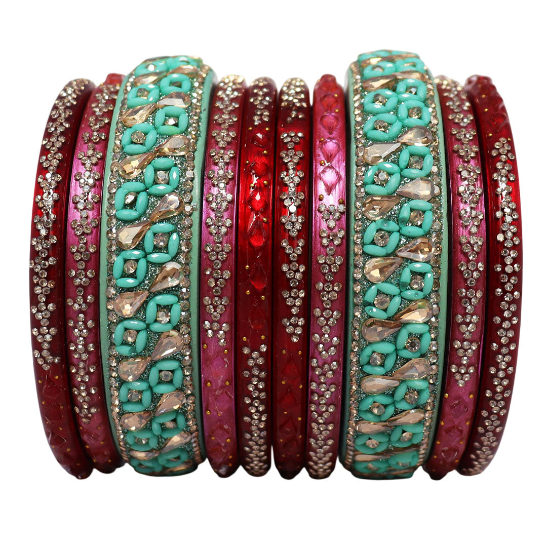 Womens Designer Lac Bangles Set With Latest Kundan Design