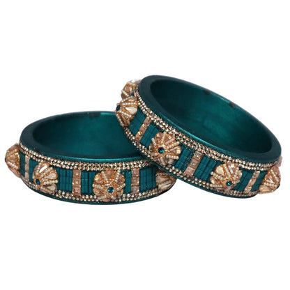 Jaipuri Lac Bangles Kundan Pearl Rhinestone Designer Kada
