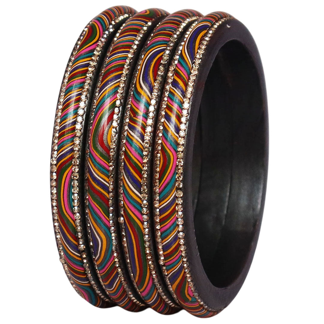 Designer Jaipuri Lac Kada with Multicolor Lahariya Artwork