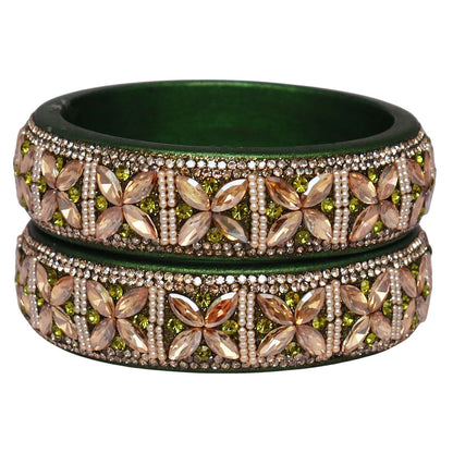 Jaipuri Handmade Lac Kada with Kundan Beads Craft