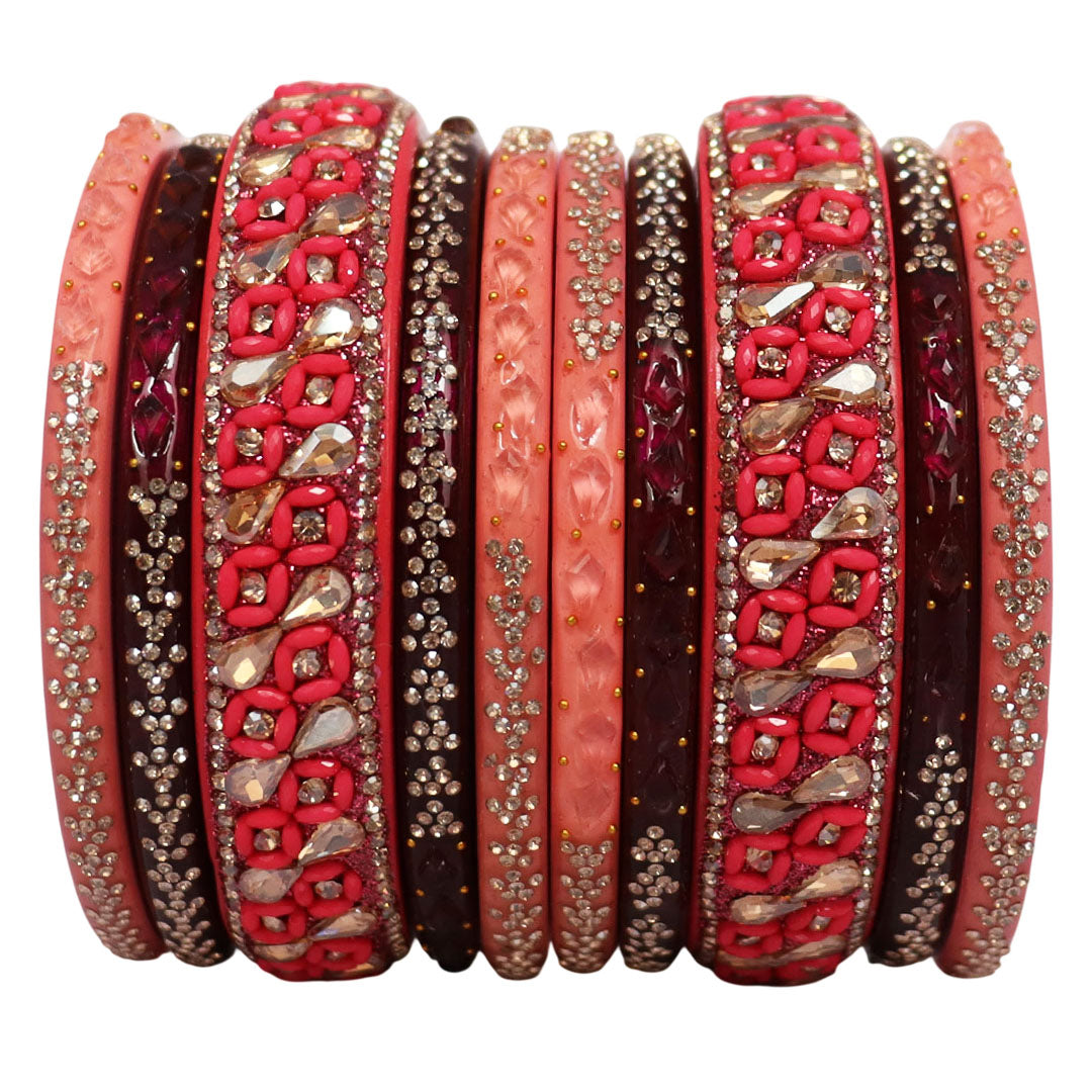Womens Designer Lac Bangles Set With Latest Kundan Design