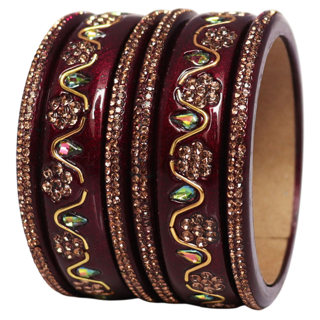 Handmade Traditional Short Lac Bangles Set With Latest Kundan Design