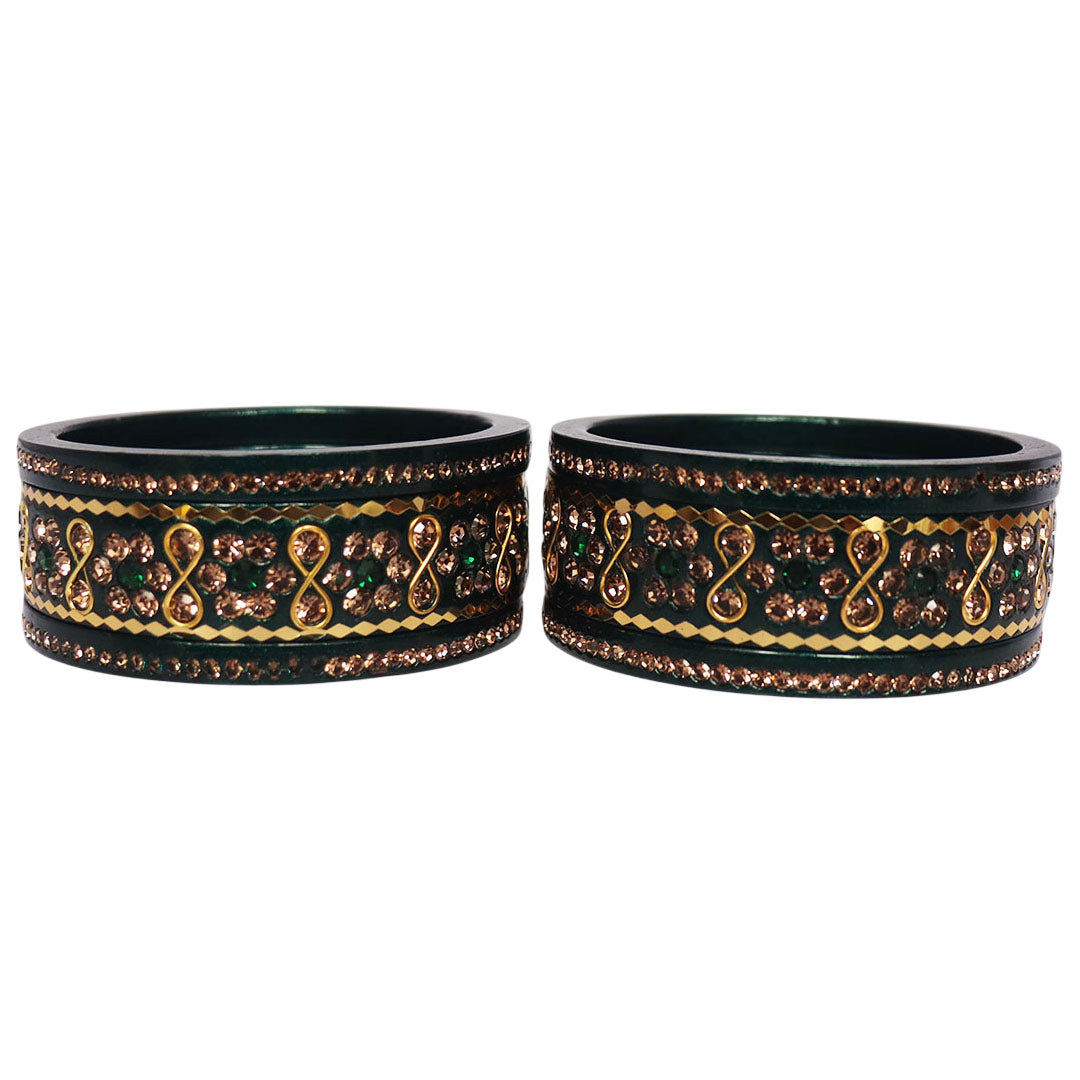 Festival Special Fancy Lac Bangles Set With Latest Stone Design