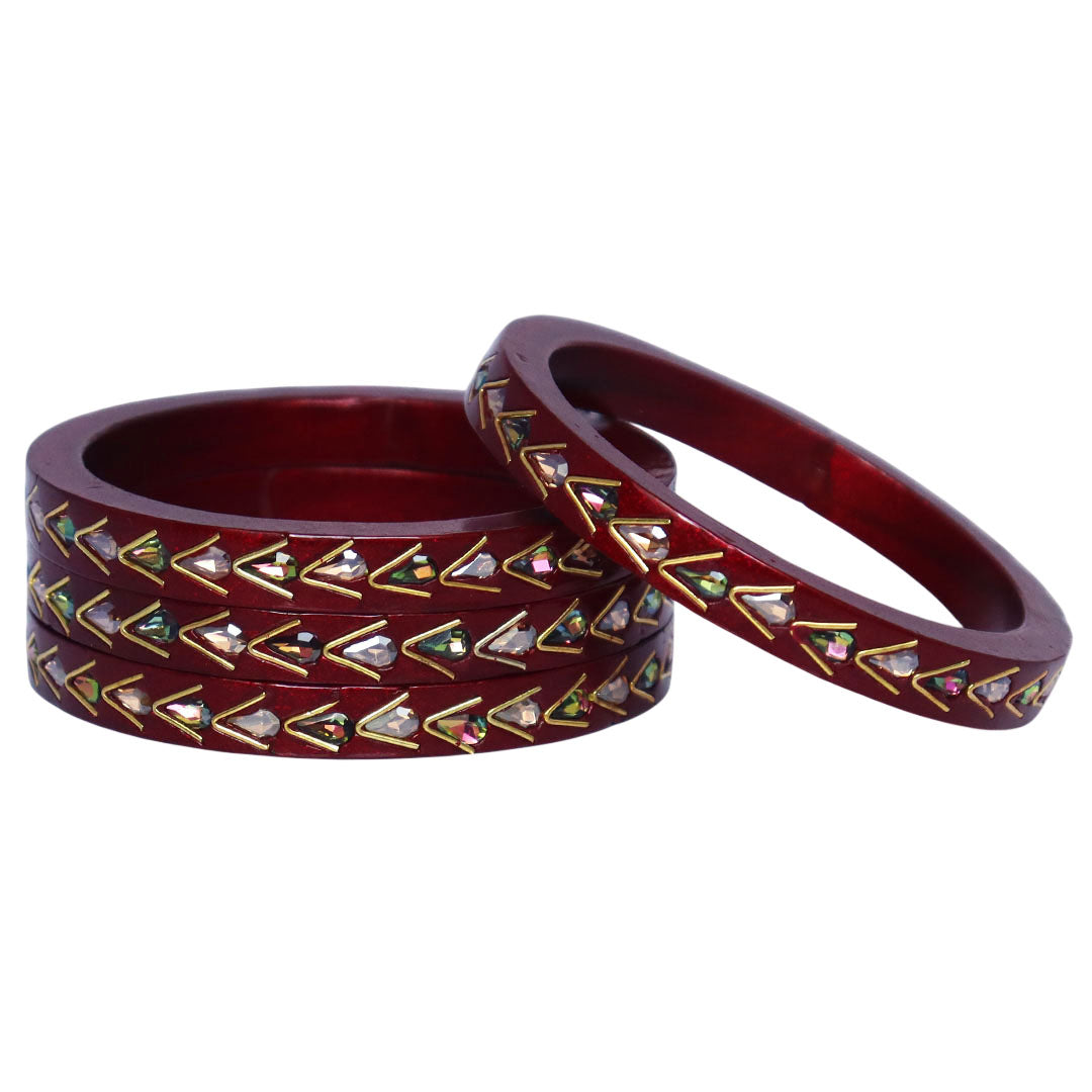 Trendy Lac Kada Bangles Set in Latest Kundan Design