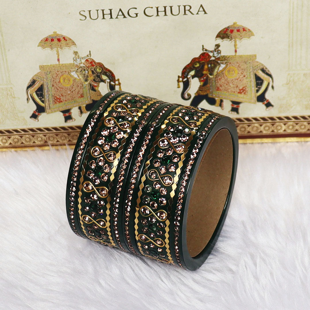 Festival Special Fancy Lac Bangles Set With Latest Stone Design