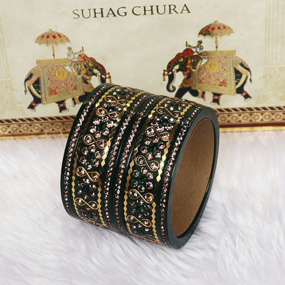 Festival Special Fancy Lac Bangles Set With Latest Stone Design