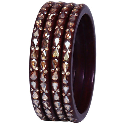 Traditional Stone Studded Lac Bangles For Women's