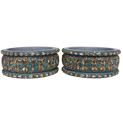 Fancy Short Lac Bangles For Women With Latest Kundan Design