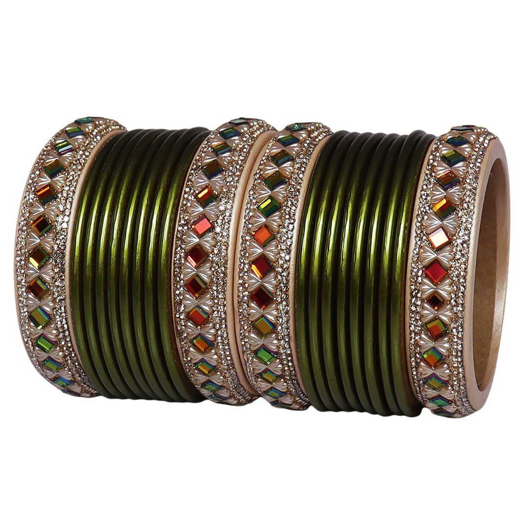 Handmade Pure Lac Bangles Set for Women | Traditional Rajasthani Glossy Bangles By TAJ BRIDAL STORE
