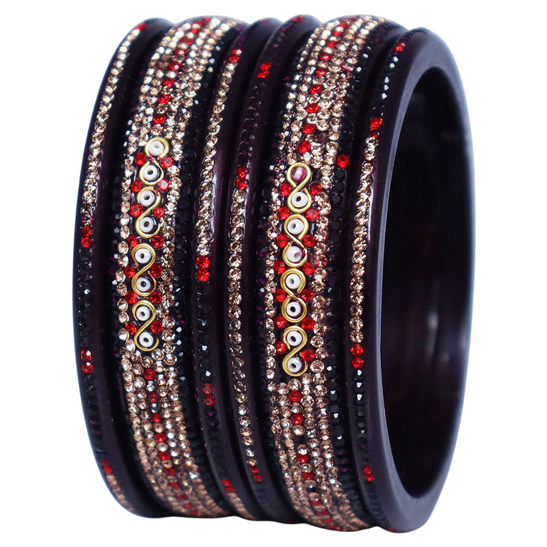 Jaipuri Lac Bangles with Latest Beads & Rhinestone Design