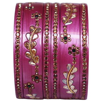 Rajasthani Lac Bangles Kundan & Rhinestone Design Short Set