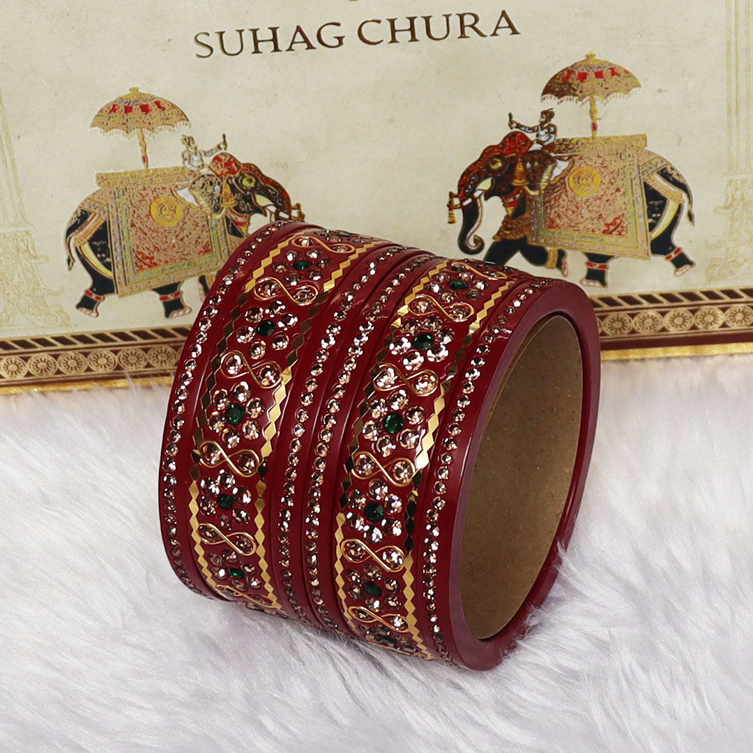 Festival Special Fancy Lac Bangles Set With Latest Stone Design