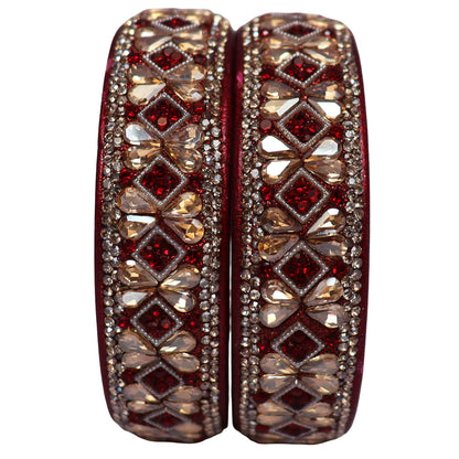 Beautifully designed Lac and Kundan work Kada