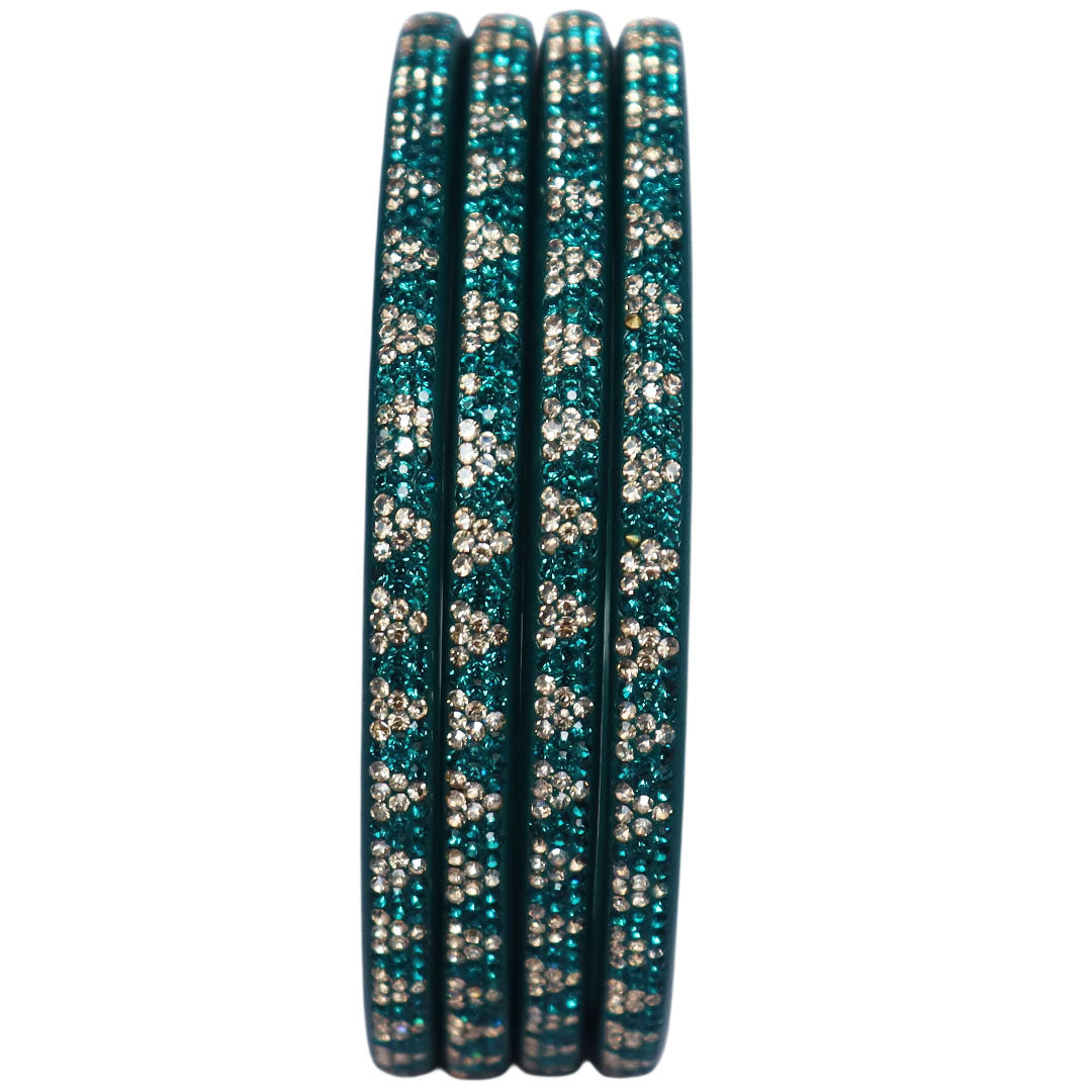 Handcrafted traditional Lac bangles with rhinestone work by TAJ BRIDAL STORE