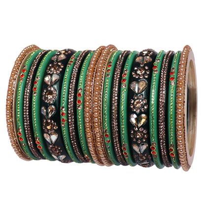 Handmade Lac Bangles For Women With Latest Rhinestones Design