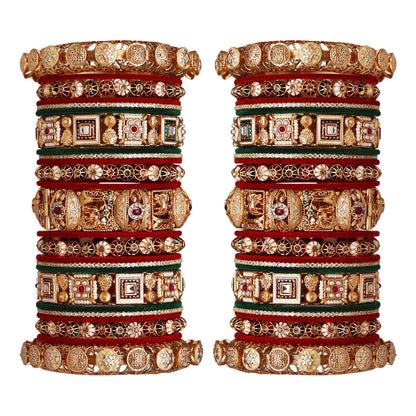 Premium Rajwadi Wedding Chura with Designer Elephant Artwork