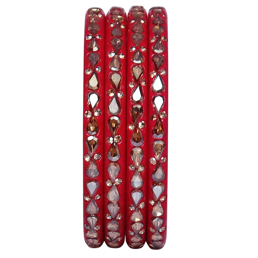 Traditional Stone Studded Lac Bangles For Women's