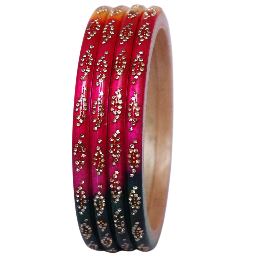 Handmade Rajasthani lac bangles for women with rhinestone work