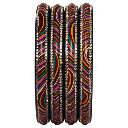 Designer Jaipuri Lac Kada with Multicolor Lahariya Artwork