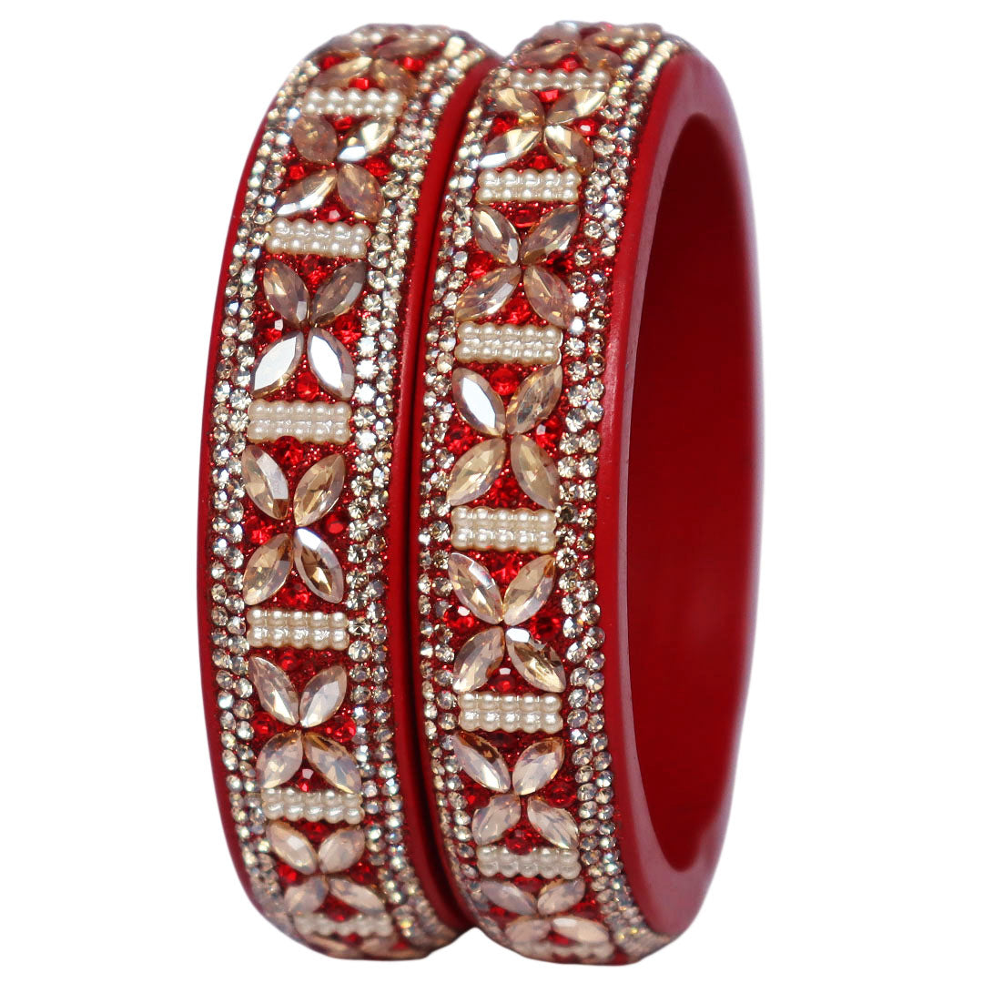 Elegant Jaipuri Lac Kundan Kada Set for Brides and Wedding Guests