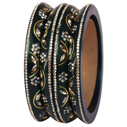 Festival Wear Lac Bangadi Bangles Set in Latest Kundan Design
