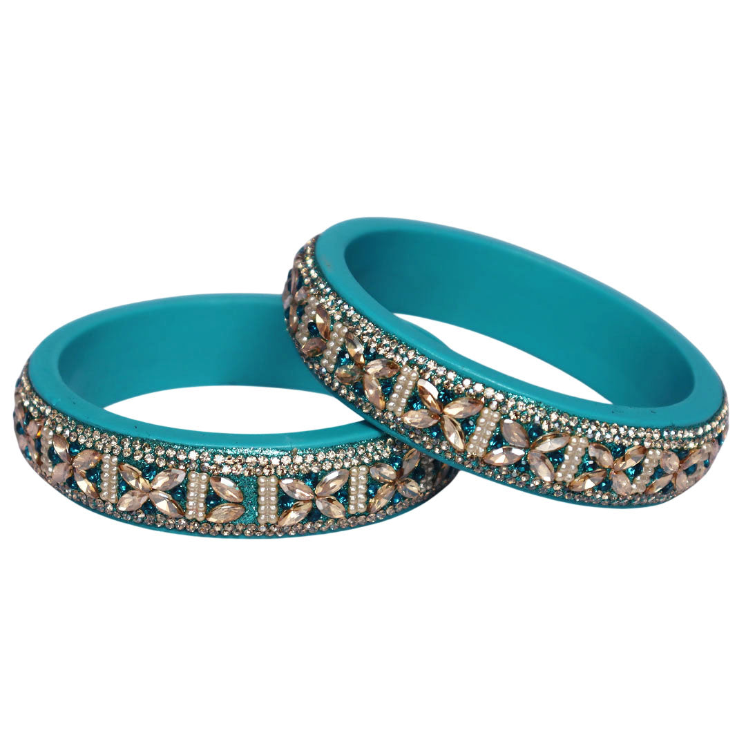 Colorful Handmade Rajasthani Lac Kundan Kada Available in Multiple Shades