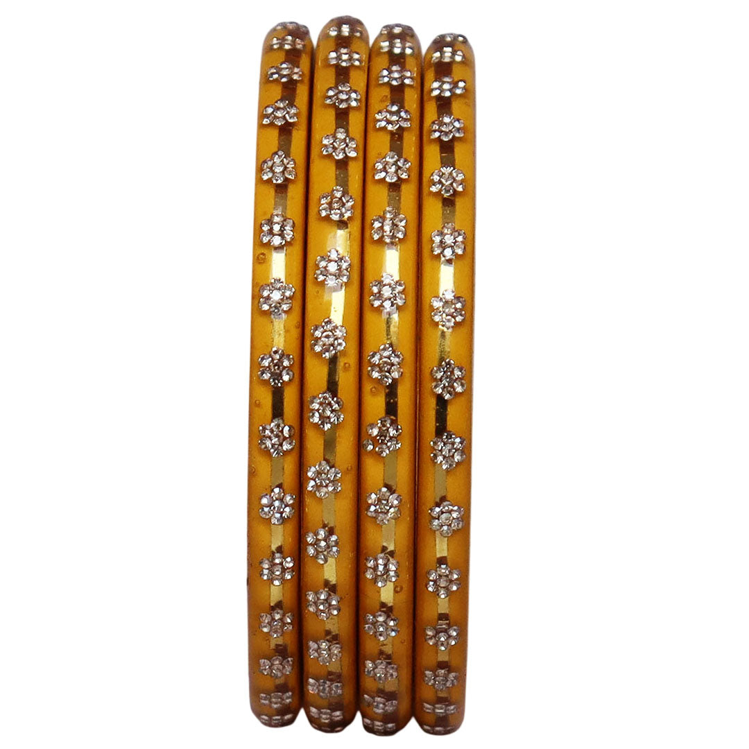 Classic Rajasthani Lac Bangles with Sparkling Flower Stones