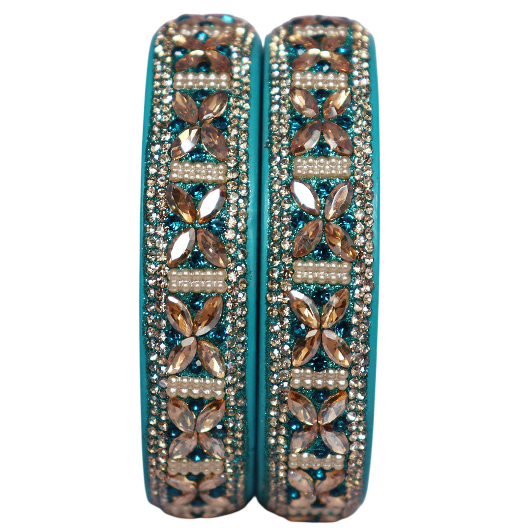 Colorful Handmade Rajasthani Lac Kundan Kada Available in Multiple Shades