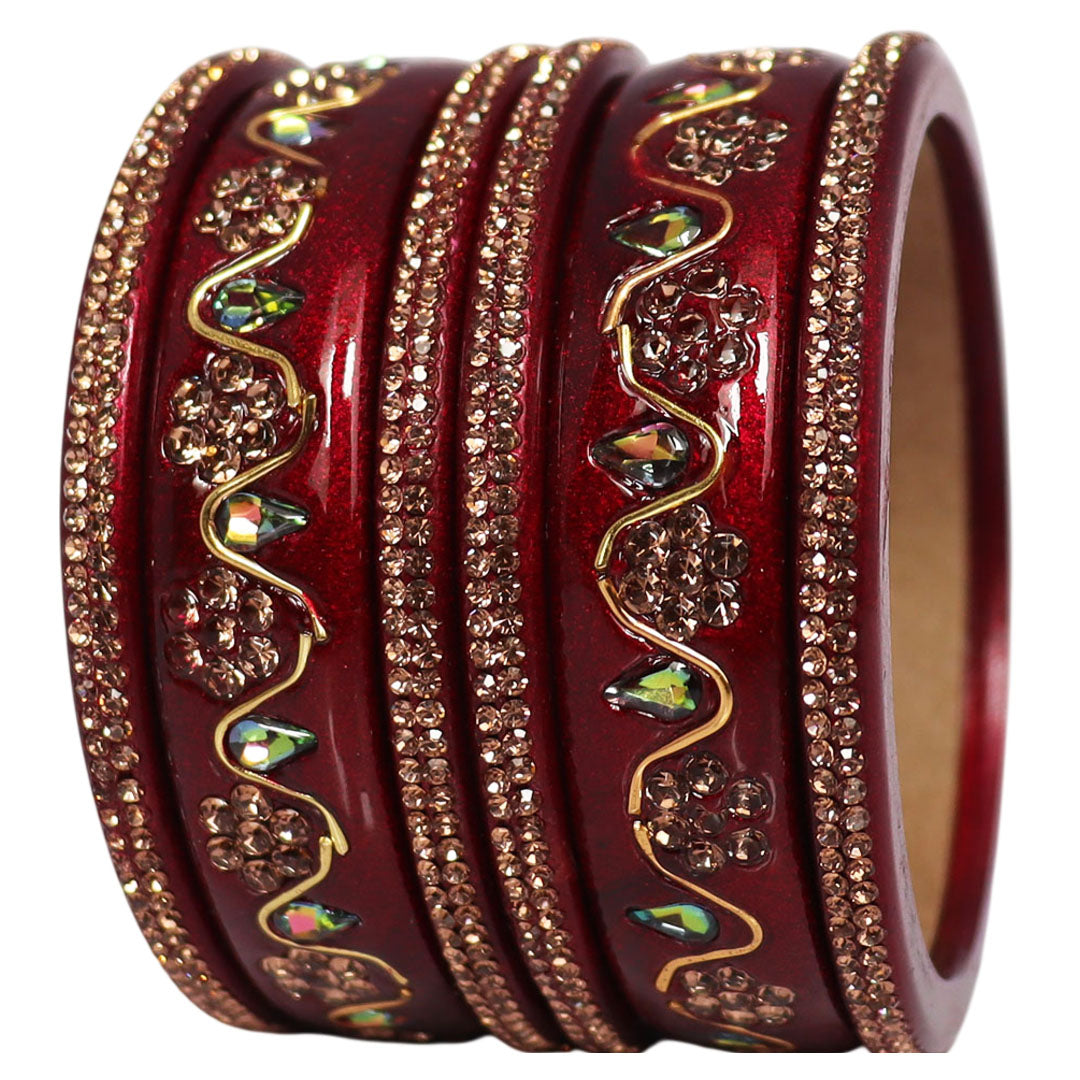Handmade Traditional Short Lac Bangles Set With Latest Kundan Design
