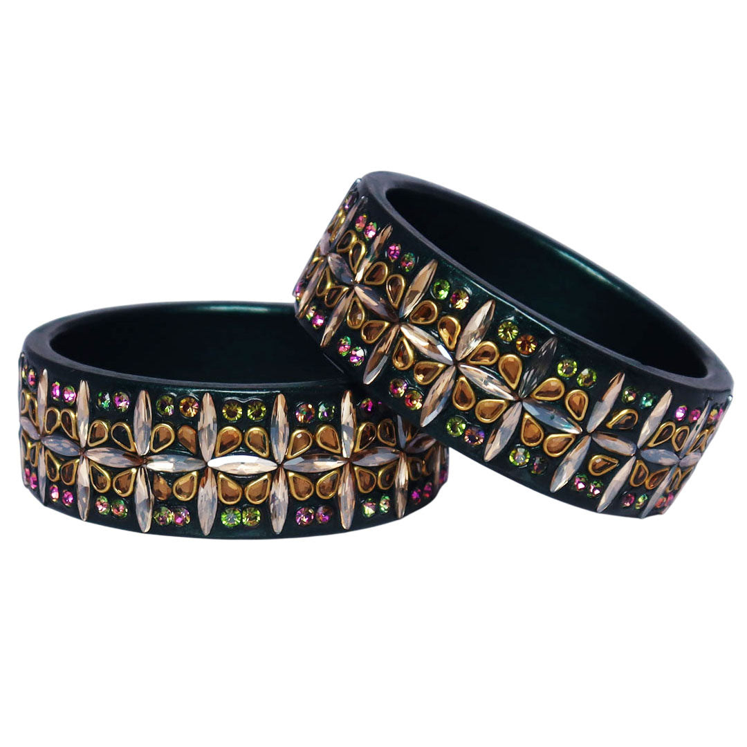 Exclusive Lac Kada Bangles in Latest Artificial Stones Design
