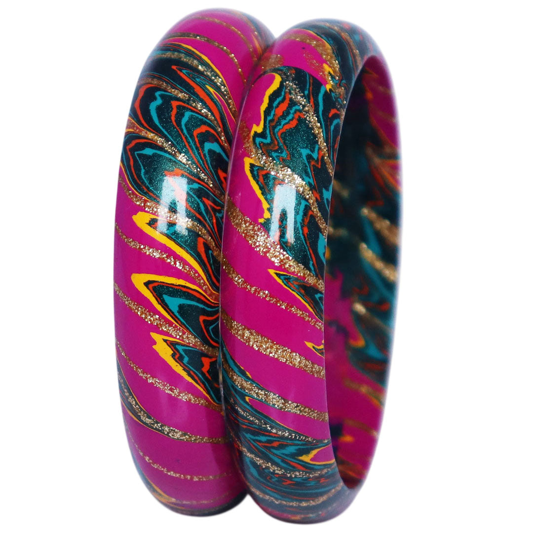 Designer Lac Bangles Latest Wave Design Kada Set